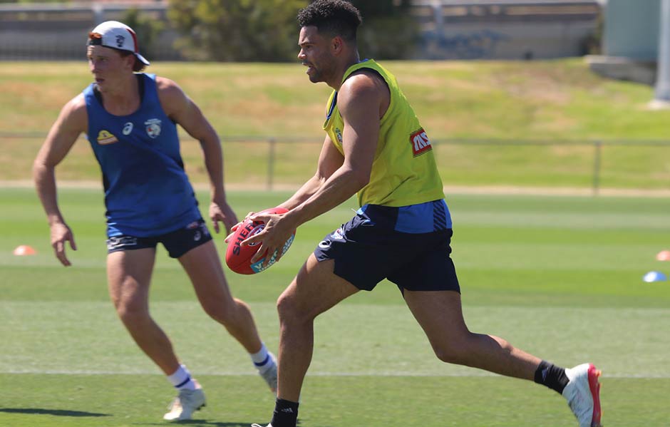 HERO_080218JJ.jpg Johannisen was injured in a tackle during Friday morning’s training session. - Western Bulldogs